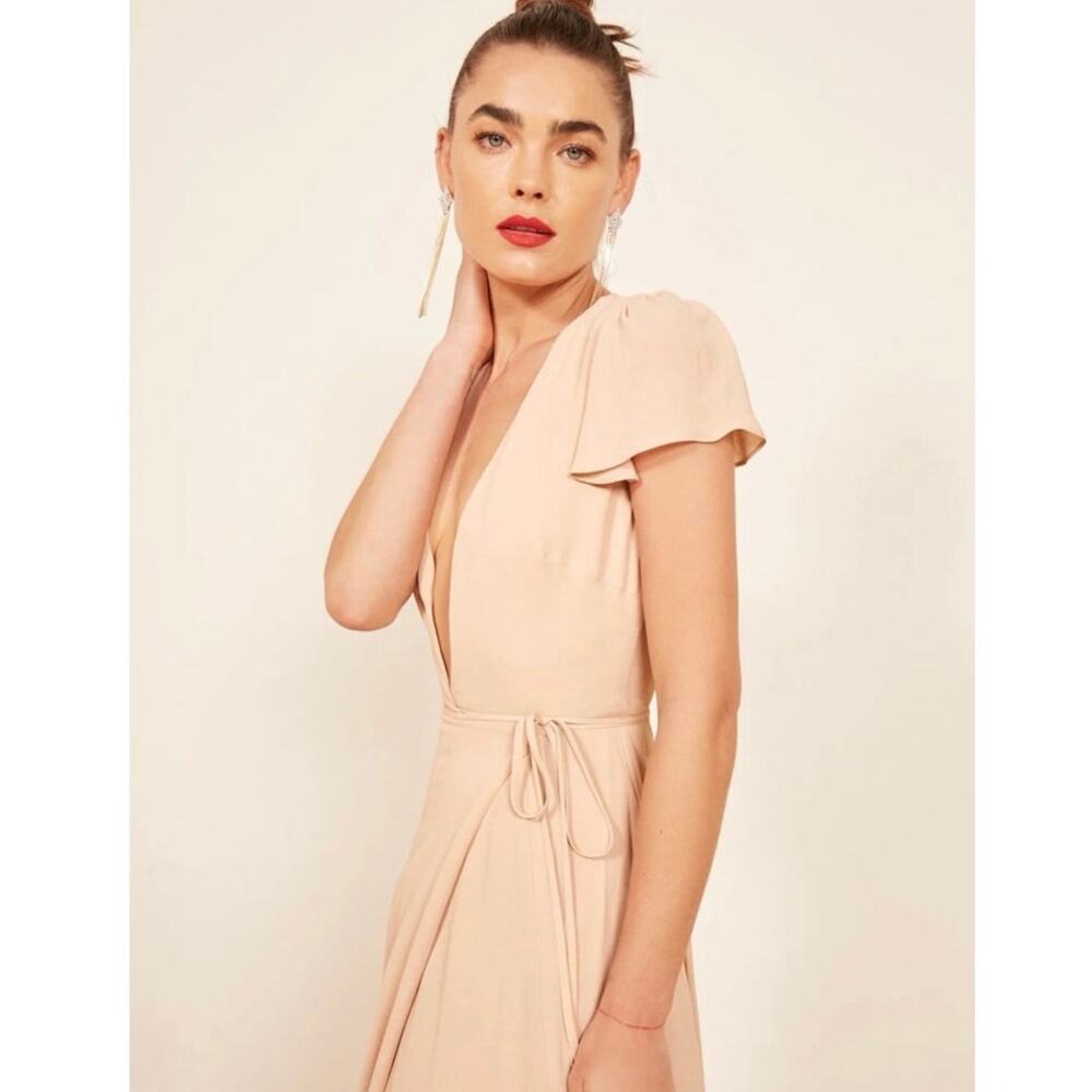 Reformation Rosey Dress in Champagne Formal Gown Prom Wedding Small - Picture 4 of 11